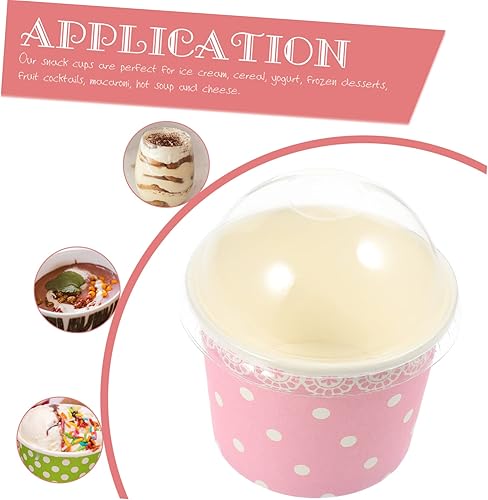 Miniatura 9 de SOLUSTRE 250 tazas de helado, tazas de pudín, tazas de papel para golosinas, tazones de sopa de papel, recipientes desechables para pasteles con