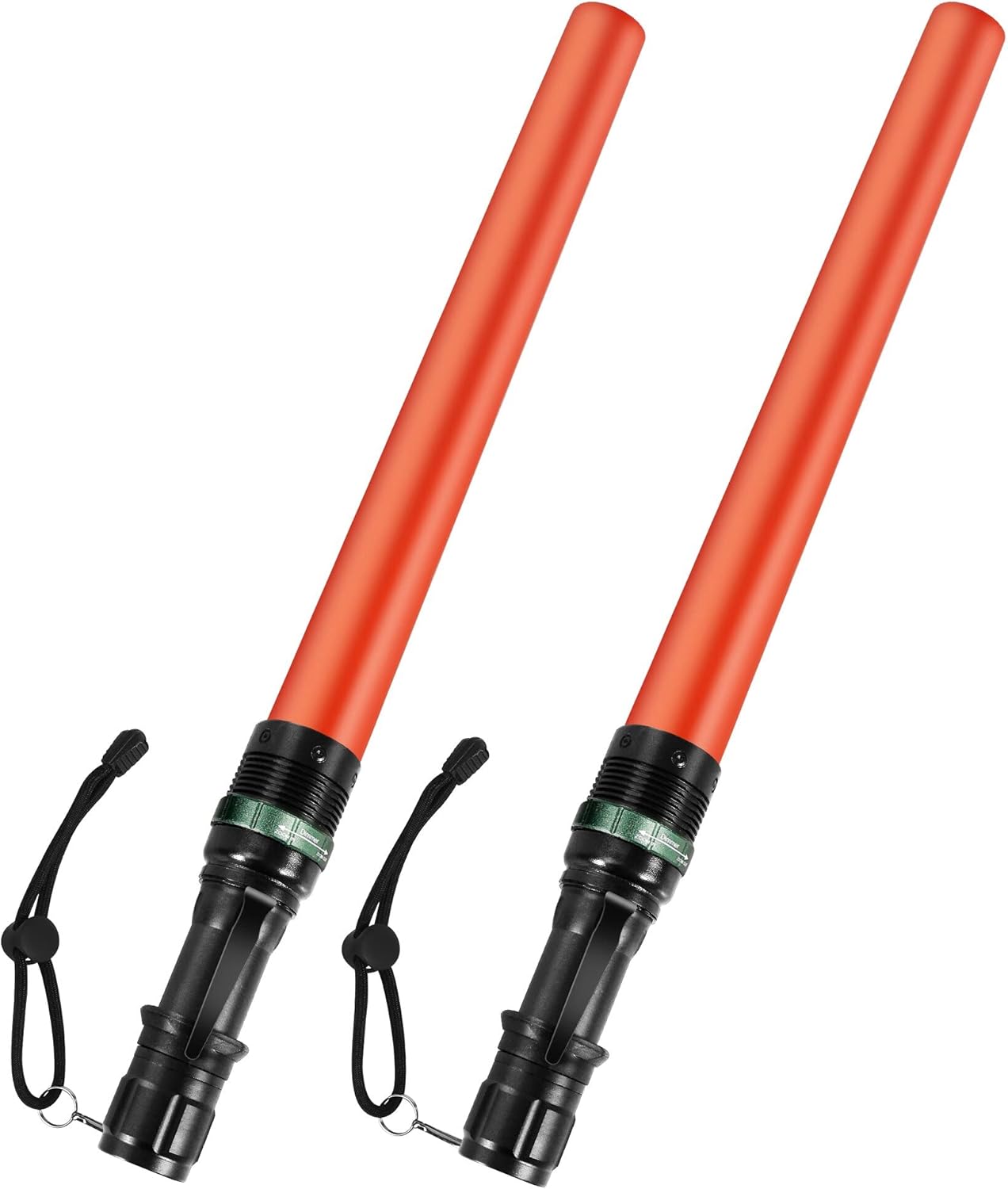 4 Pieces 16-inch Traffic Wand Safety Signal LED Flashlight,Traffic Control Wands Lights with 7 Red Flash Modes,for Parking Attendant, Traffic Directing,Using 3 AAA Batteries(Not Included)