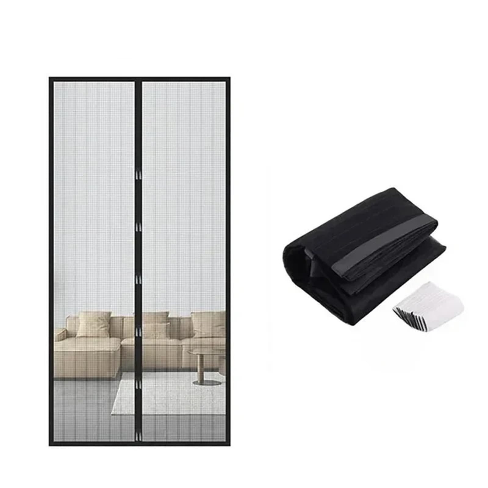 Missffcat Black Insulated Mosquito Net Window Curtain For Living Room And Doorways - Keep Bugs Out While Enhancing Home Decor(,100X210cm)