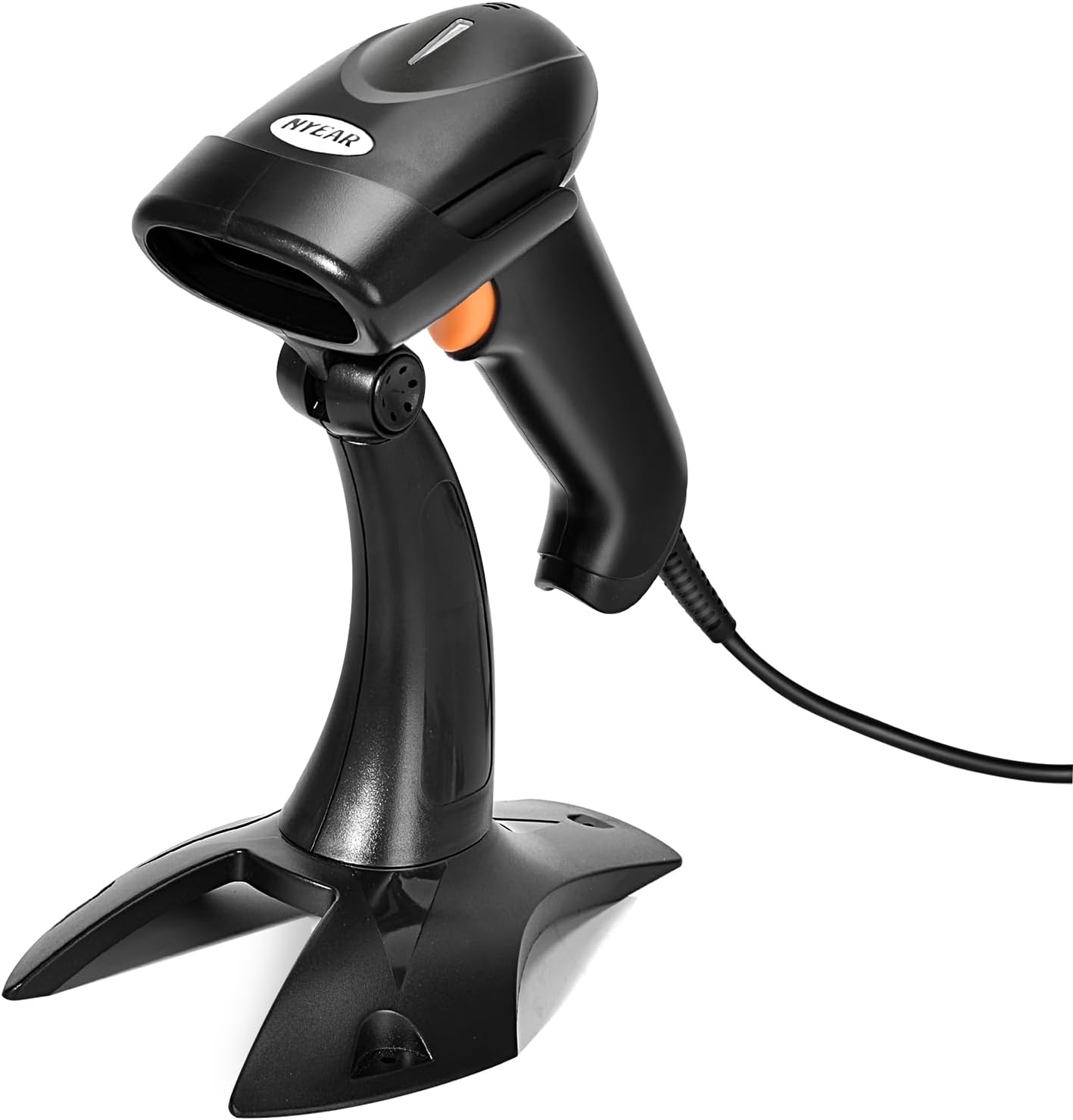 NYEAR2D&1D&QR USB Barcode Scanner with Stand,Screen and Printed USB Barcode Scanner 2D Automatic Barcode Reader Handhold CMOS Image Barcode Scanner for Tablets,Computers POS, Cashier (2D Wired)
