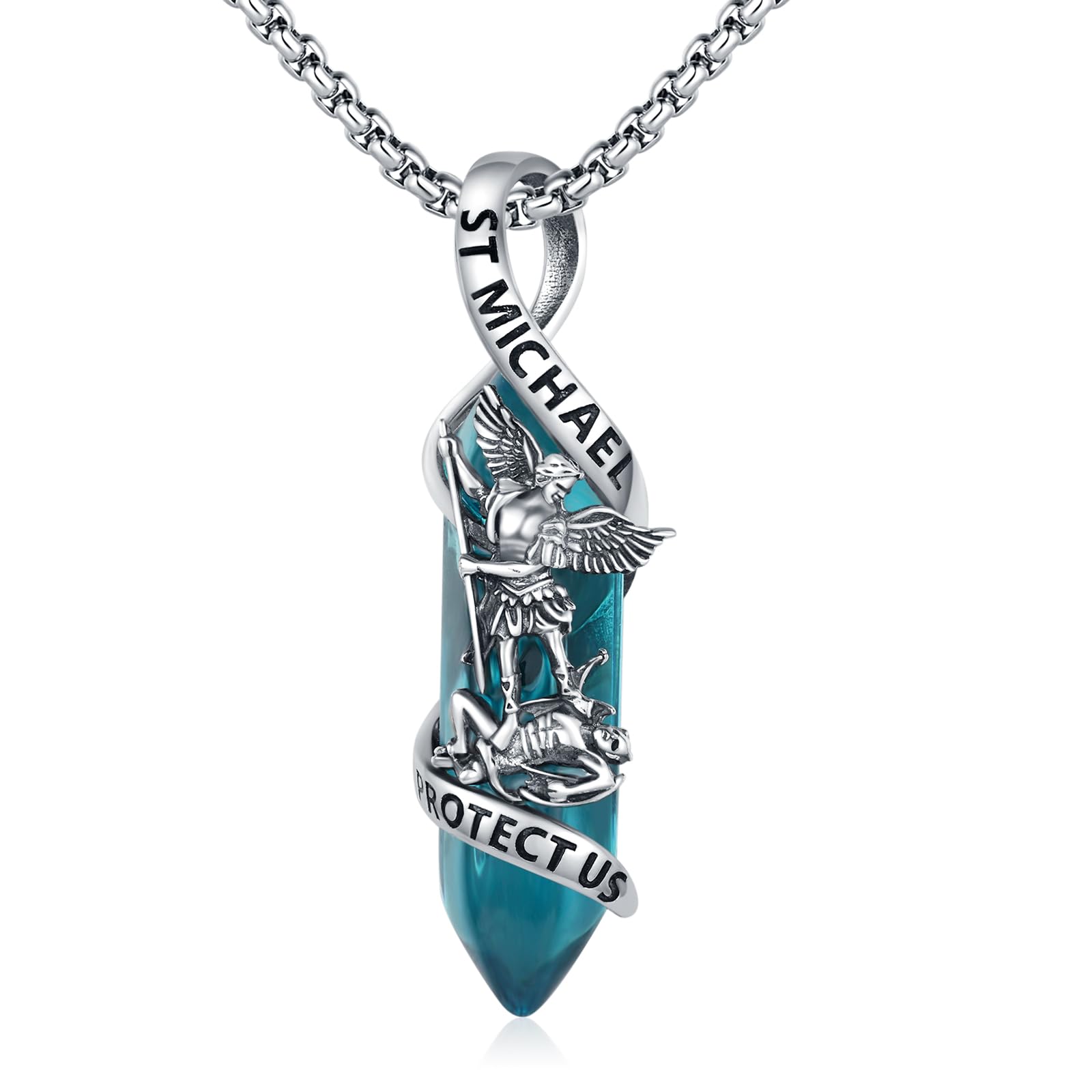 Collana con ciondolo a forma di santo patrono, in argento Sterling 925, medaglietta cattolica, idea regalo per uomini e donne