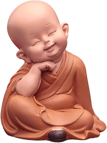 Estatuas de monje de Buda en miniatura, linda figura de monje de resina, figuras de monje de Buda, adorno para tablero de automóvil, escritorio,
