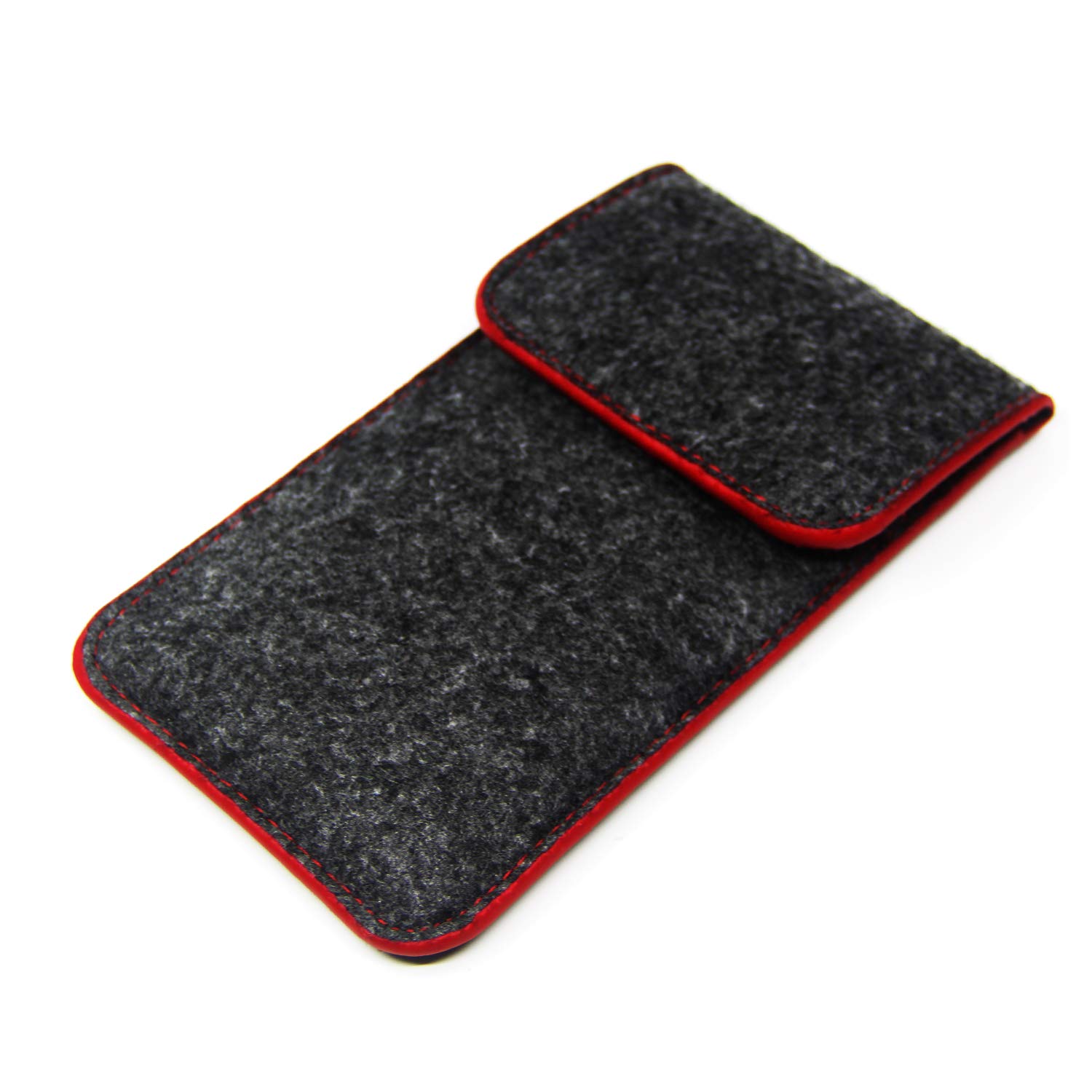 K-S-Trade Housse pour TCL 40 NXTPAPER Etui De Protection en Feutre Compatible avec TCL 40 NXTPAPER Couverture De Protection Housse Coque Gris Foncé Bordure Rouge
