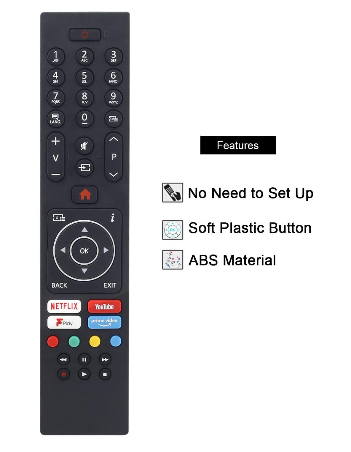 RC43137P Replacement Remote Control Universal for Bush Smart TV DLED32HDS DLED40FHDS DLED49UHDHDRS DLED43UHDHDRS DLED24HDSDVD - Image 3