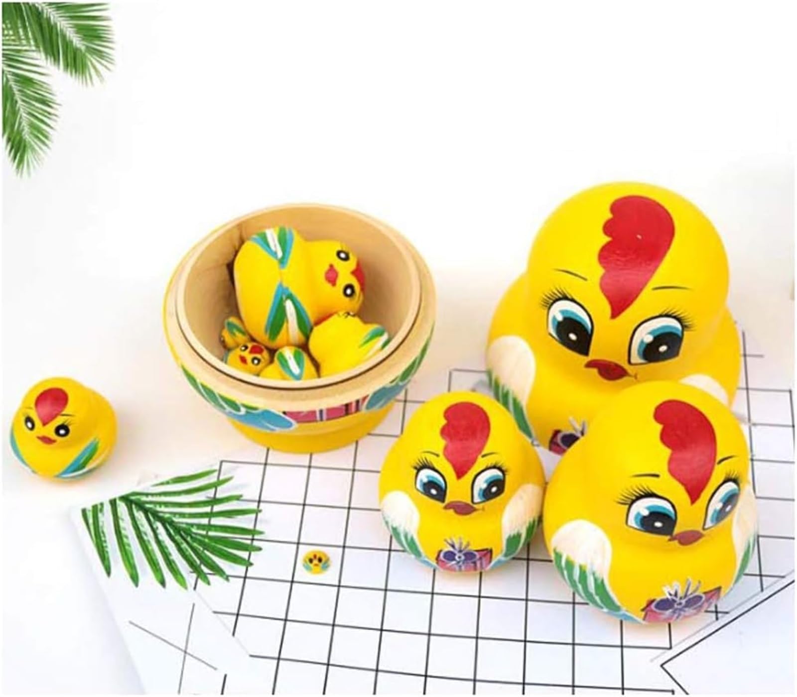 Amazon | マトリョーシカ ネスティング人形 鶏入れ子人形 天然木製