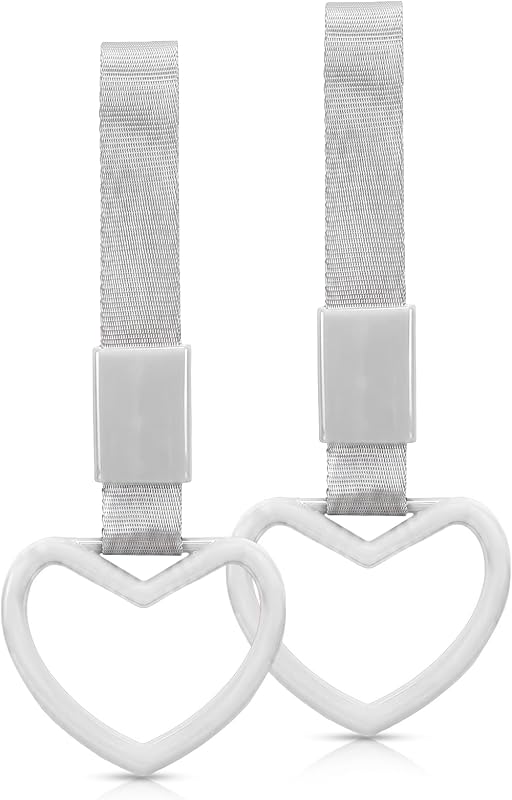 Alças Decorativas para Carro em Formato de Coração JUYQZ – 2 unidades Branco-Prateado