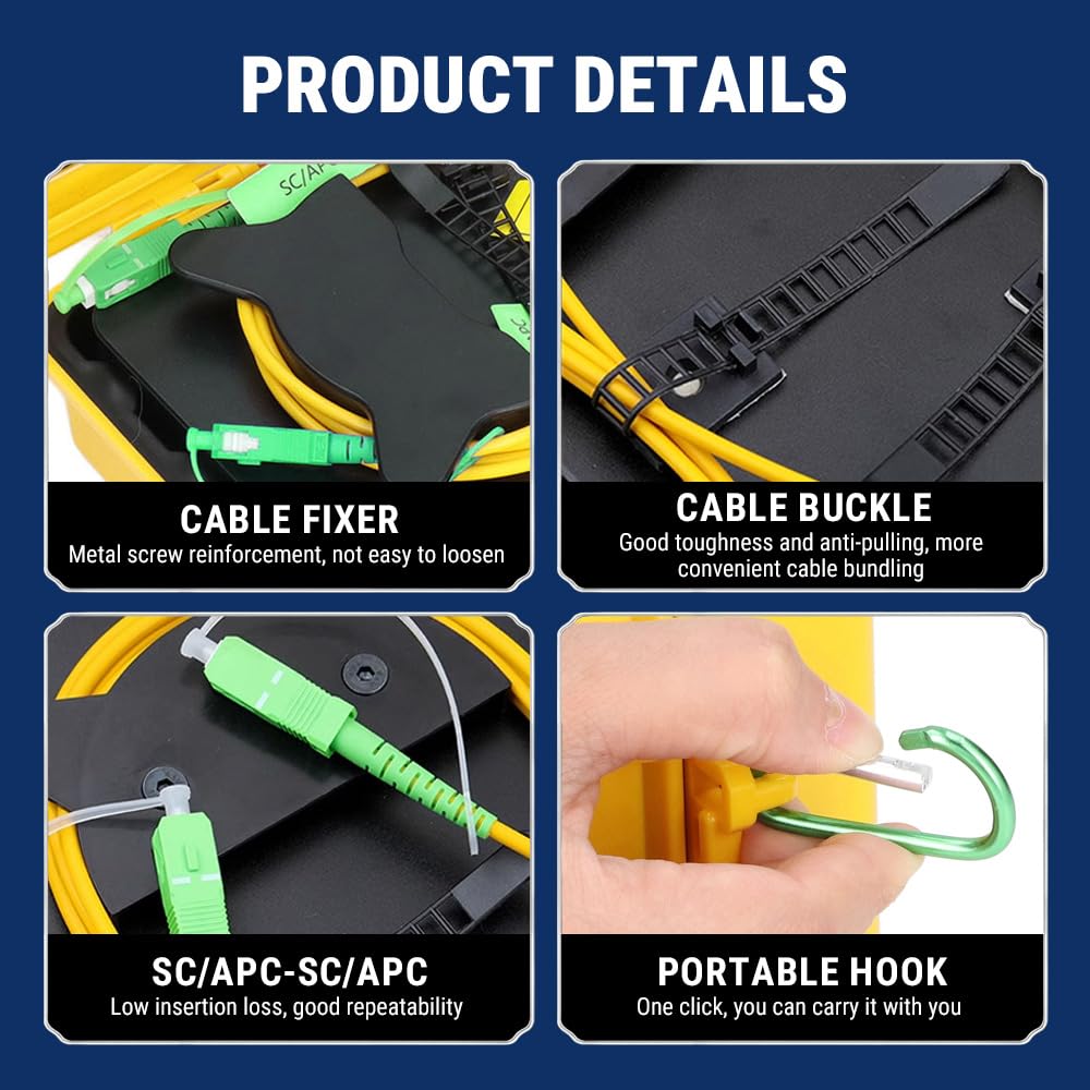Boîte de Câble de Lancement OTDR SC/APC-SC/APC, 1KM Cables Fibre Optique, Eliminateur de Zone Morte, pour Test et Mesure Réseau