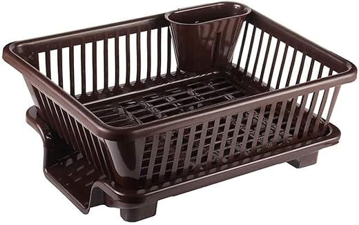 Kitchenwell Sink Dish Rack | 3 in 1 Large Durable Plastic Drainer Drying Rack Washing Basket with Tray | Dish Rack Organizers, Utensils Tools...