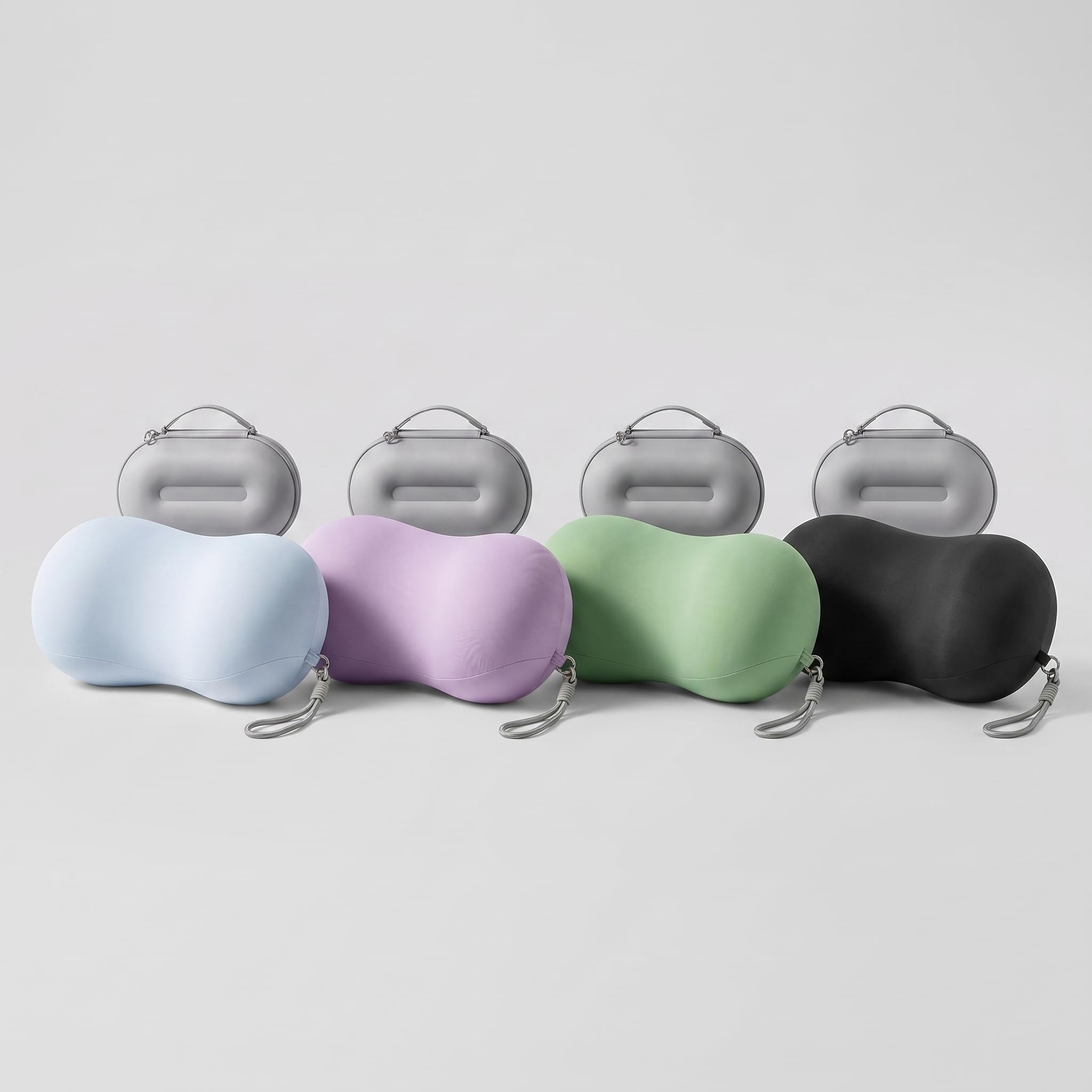 Almohada Viscoelástica para el Cuello Viajera, Almohada Cervical Portátil para Avión y Coche con Bolsa Almacenamiento, para Dormir, Púrpura Taro
