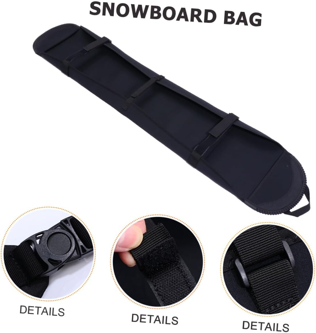 Veemoon Snowboard Storage Bag and Ski Gear Cover Black Sturdy Snowboard Protection Sleeve Shoulder Strap for Travel and Outdoor Snowboarding