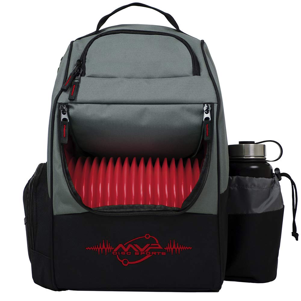 MVP Disc Sports Shuttle Disc Golf Backpack Bag (Gray/Red)