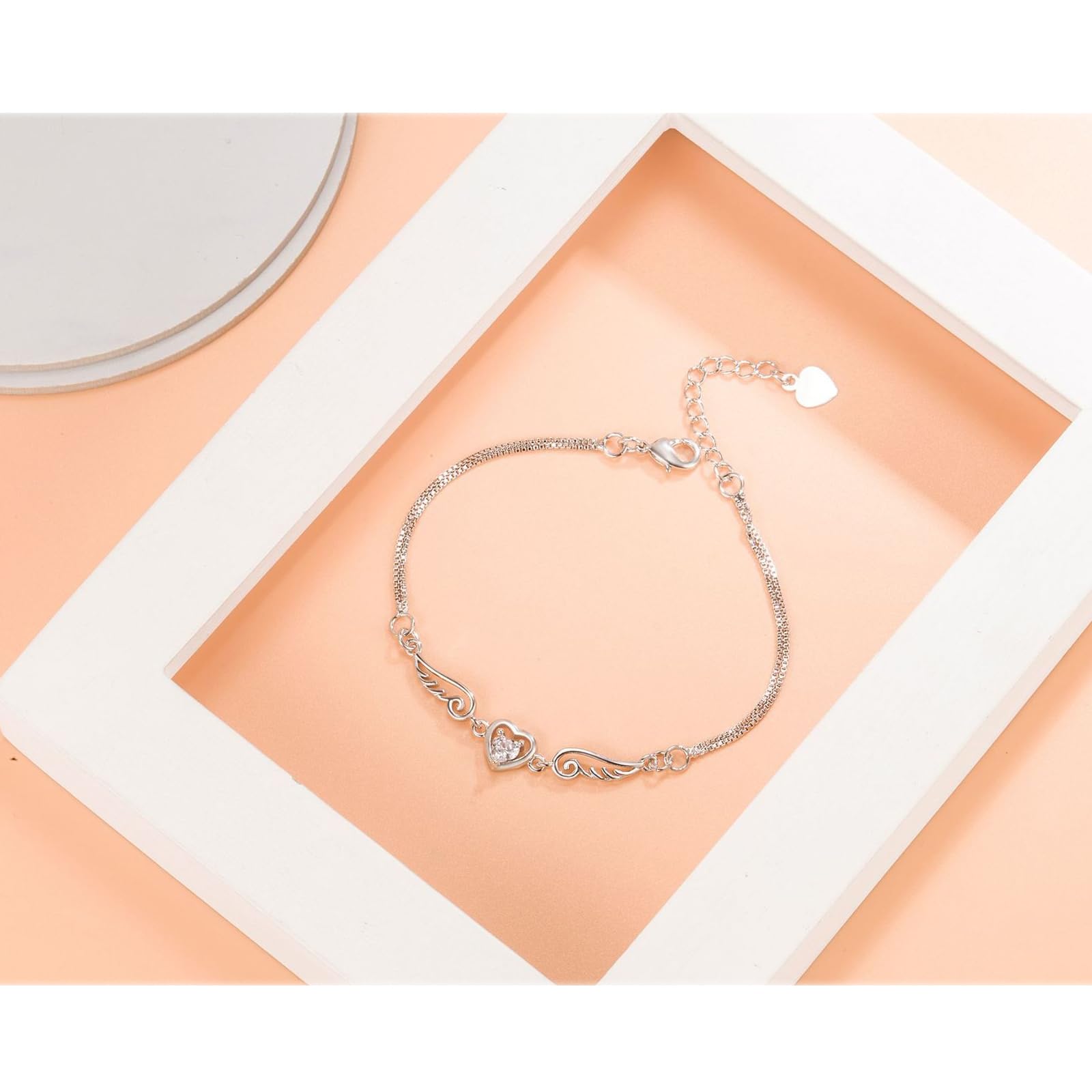 Braccialetto Donna Moda Cuore Donne Gioielli Regolabili Carino Minimalista Regalo Accessorio Trendy-Bianco