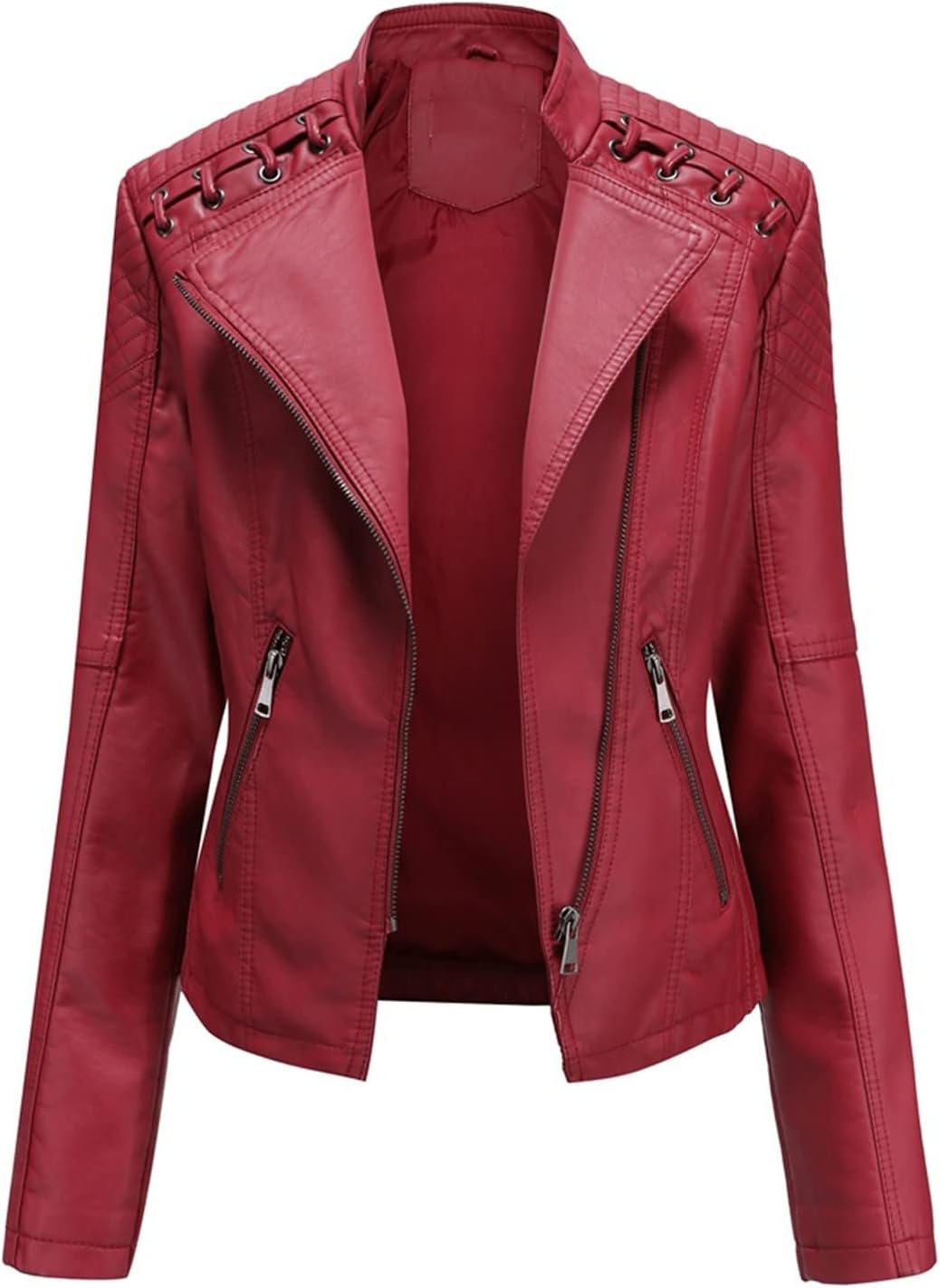 Chaqueta de piel SERYU para mujer, chaqueta de moto de piel con