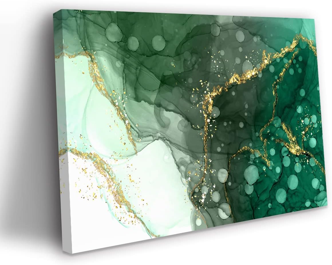 Amazon.com: DOARTDO Green Marble Wall Art Bathroom Abstract Wall Decor ...