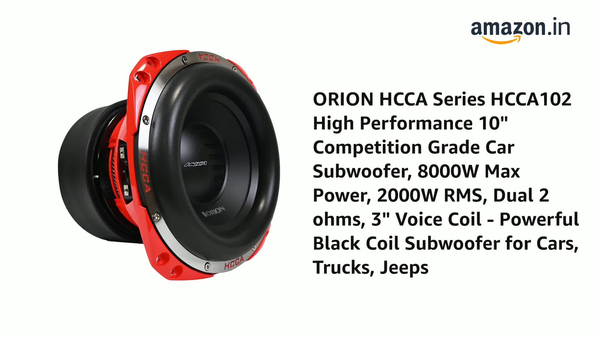 ORION HCCA102 High Performance 10” Competition Grade Car Subwoofer
