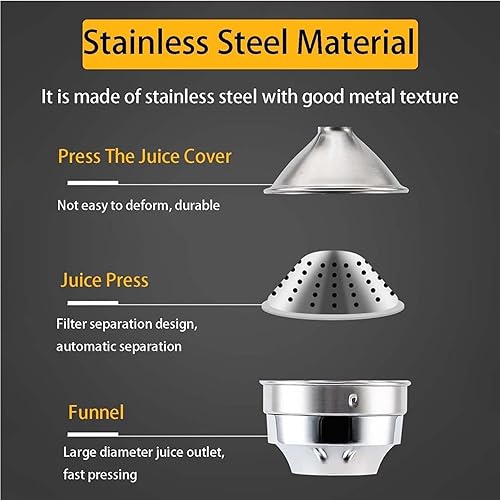 Miniatura 6 de Exprimidor profesional de cítricos, exprimidor de naranjas de acero inoxidable, extractor de jugo manual de prensa manual resistente comercial de