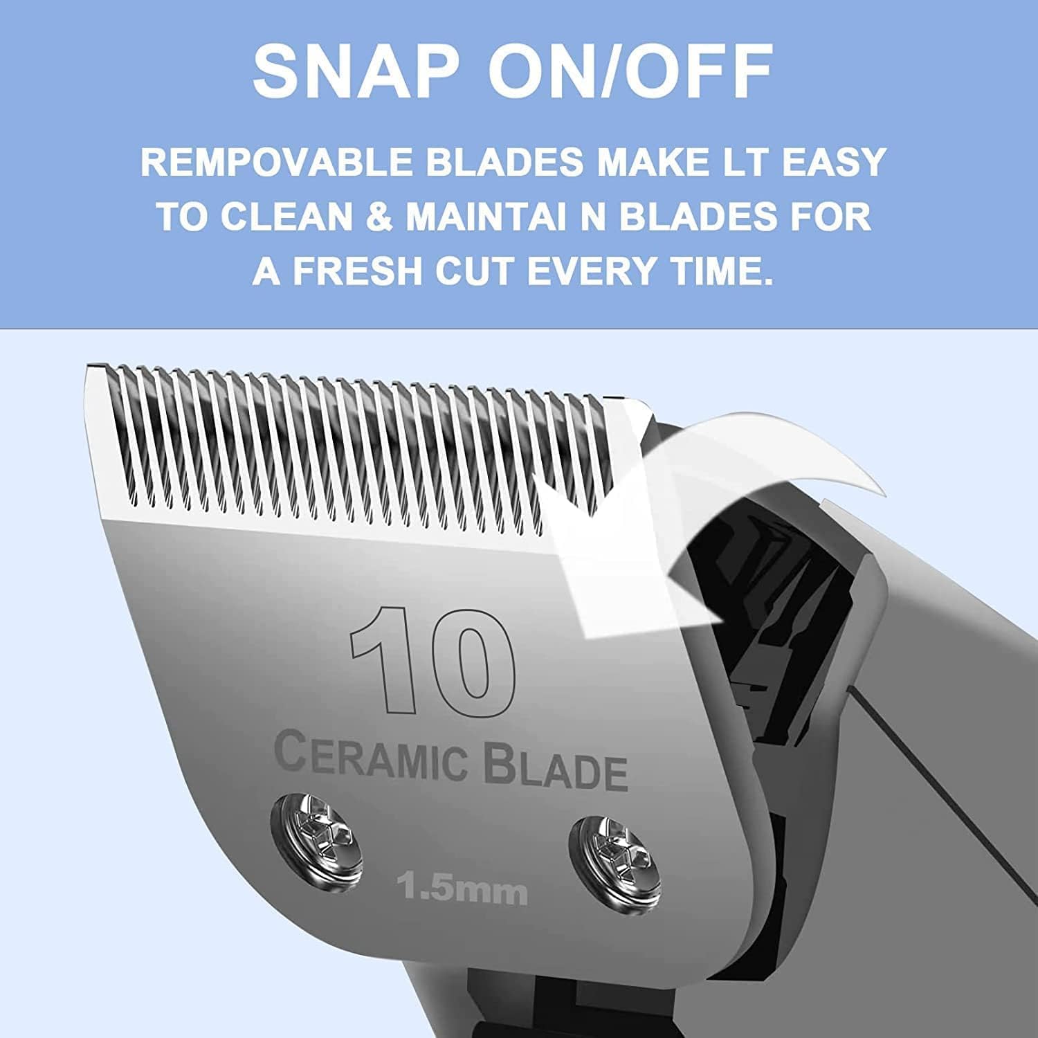 Dog Grooming Replacement Blades Compatible with Andis, Oster, and Wahl Clippers (10), Silver - Image 3