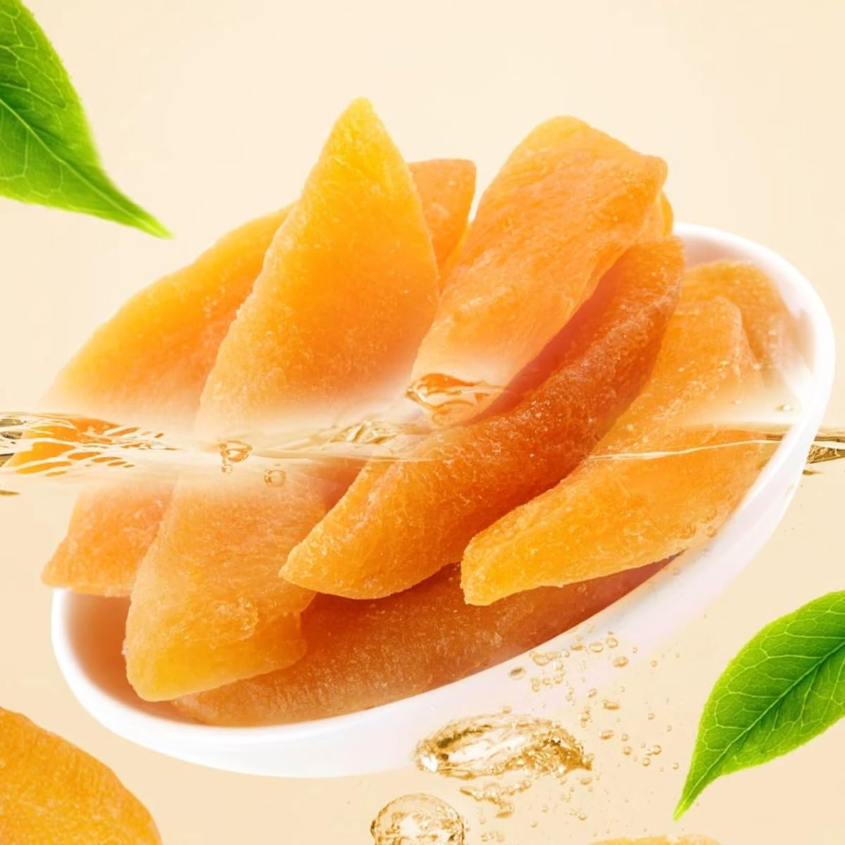 Getrocknete Gelbe Pfirsich Scheiben Fruchtiger Süß Sauer Lecker Snack