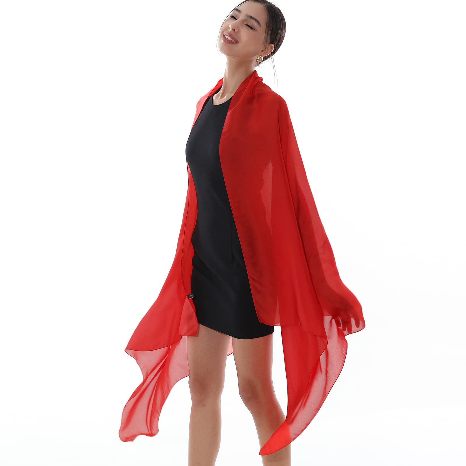 RIIQIICHY Foulard Sciarpa Seta Donna Pashmina Stola Scialle Cerimonia Abito da Sera Elegante Sposa