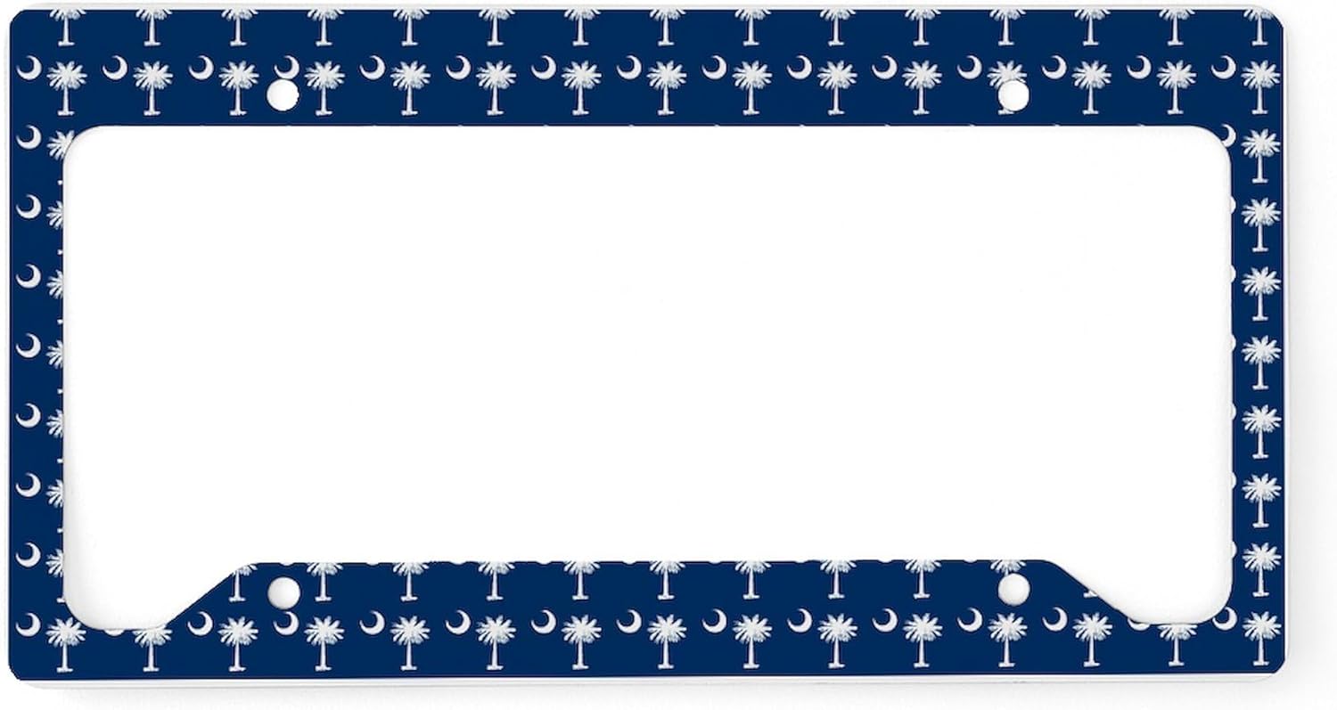 CafePress South Carolina Palmetto Moon License Plate Holder Aluminum License Plate Frame, License Tag Holder