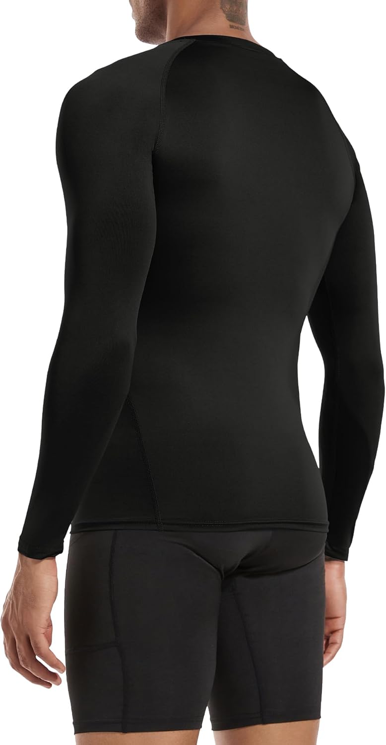 Men's (Pack of 3 or 5) Cool Dry Compression Long Sleeve Sports Baselayer T-Shirts Tops - Image 3