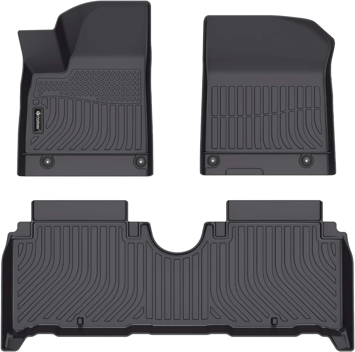 Findway All-Weather TPE Floor Mats for Hyundai Ioniq 5 N 2025 - Custom Fit, 1st & 2nd Row, Black (Excludes Regular Ioniq 5)