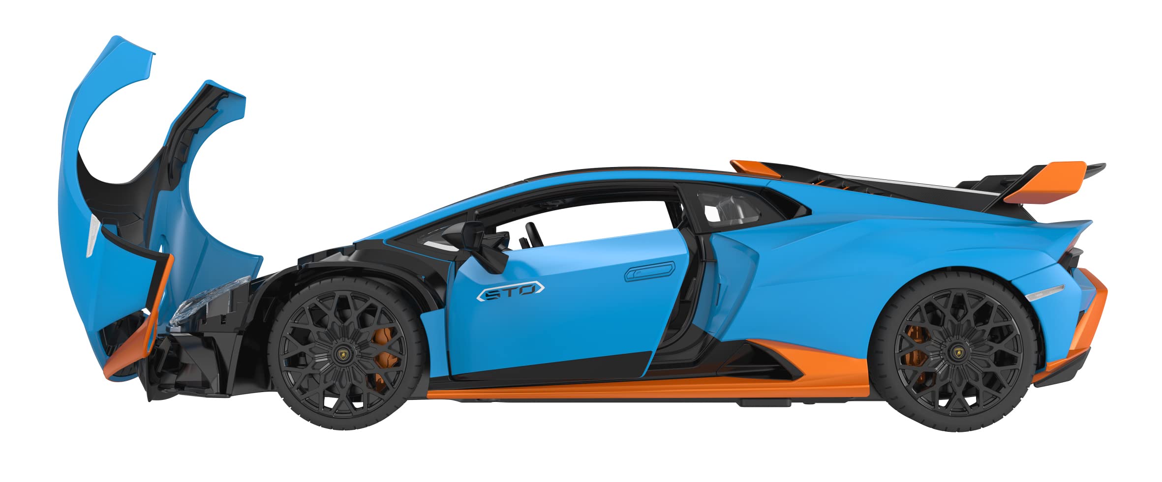 JAMARA Lamborghini Huracán STO 1:14 2,4 GHz - oficjalnie licencjonowany, ok. 1 godzina jazdy, ok. 11 km/h, idealnie odtworzone szczegóły, szczegółowe wnętrze, światło LED, 402100, niebieski