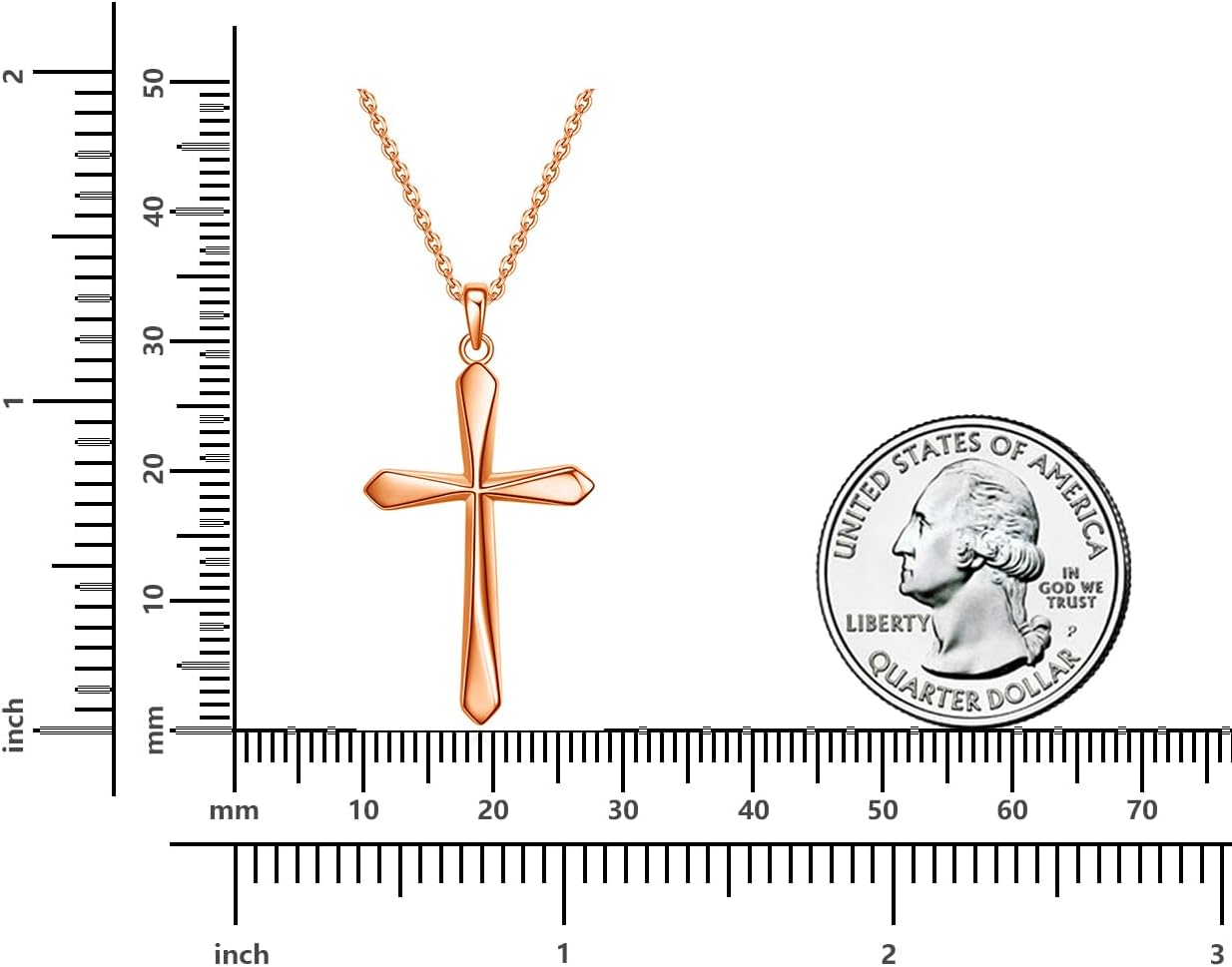 Rnivida 925 Sterling Silver Cross Pendant Necklace, Simple Cross Jewelry Gift for Women
