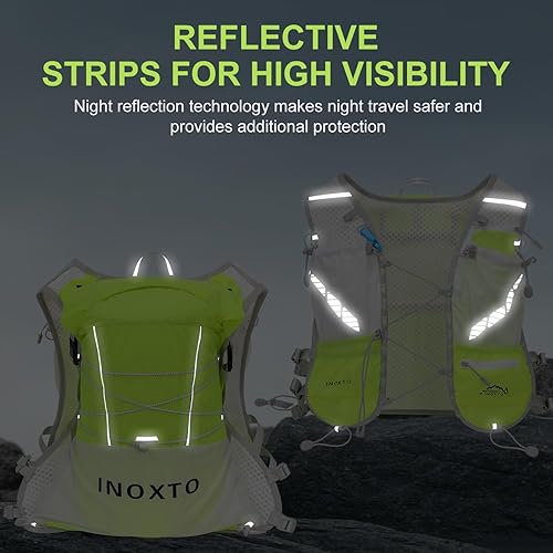 Miniatura 6 de Mochila de hidratación para correr, mochila de agua ligera con bolsa de agua de 1.6 L para mujeres y hombres, chaleco ajustable para correr,