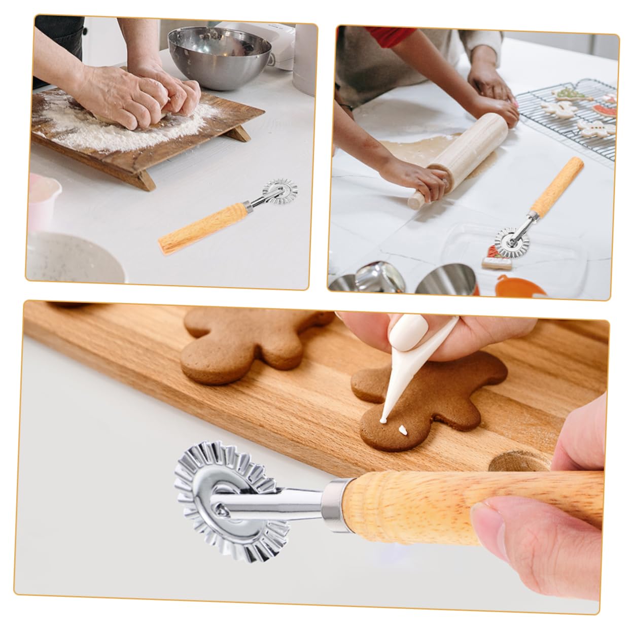 IMIKEYA 5 Ensembles Formes D'emporte-pièces Moule À Escargots Anneaux De Cuisson Cookie Biscuit Géant Emporte-pièce En Forme Molette Cannelée Pour Coupe-pâtisserie Alliage 2 Pièces * 5
