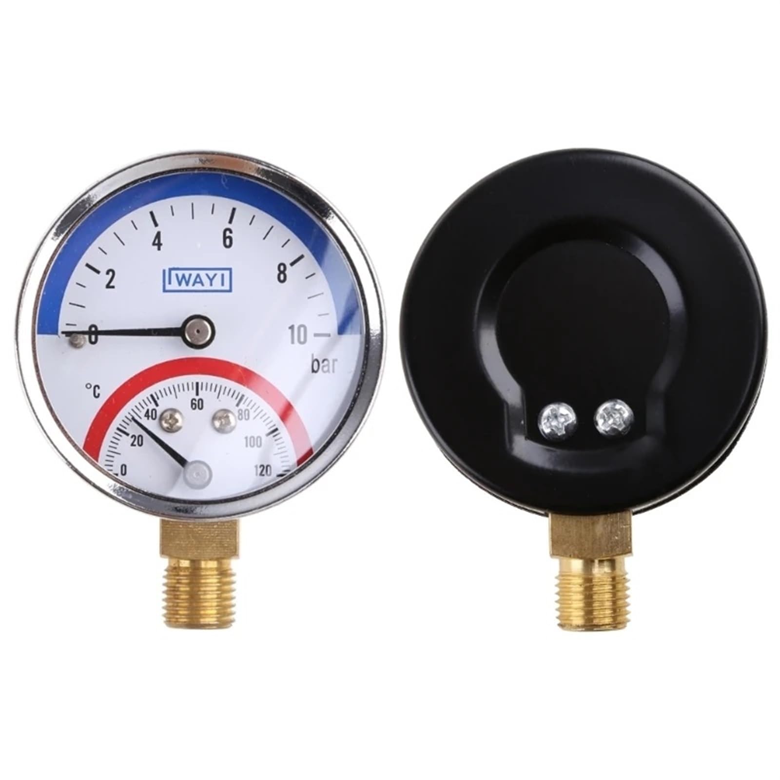 2 in 1 manometro e termometro 10 bar misuratore di pressione temperatura 1 pz(G3 4)