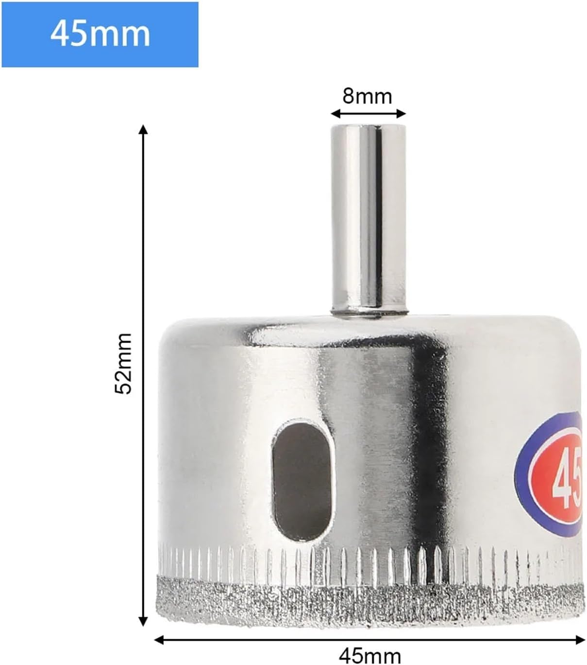 AVIMYA Diamond Coated Core Hole Saw Drill Bit Kit 45mm 55mm 75mm Glass Drill Hole Opener for Tile Glass Ceramic Hole Saw Drilling Bits (Color : 45mm)