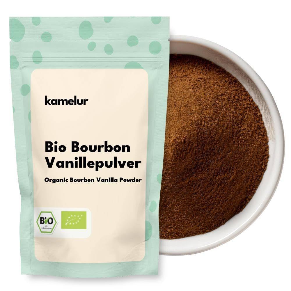 Kamelur 20g Echte BIO Bourbon Vanille gemahlen aus Madagaskar - aromatisches BIO Bourbon Vanille Pulver, ohne Zusätze