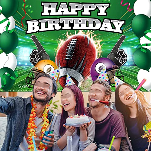 Aubao Football Theme Birthday Party Decorations Banner，Happy Birthday Football Sports Backdrop Decorations Supplies #TOP6