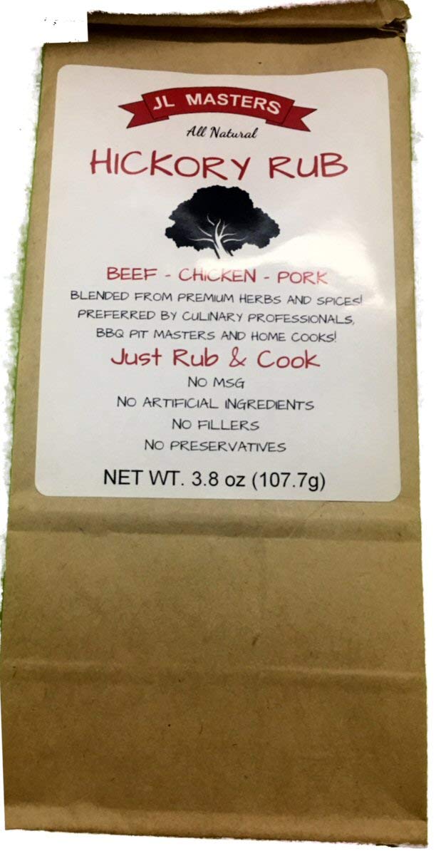 JL Masters All Natural Meat Rub -HICKORY - 3 (three) 3.8oz packages