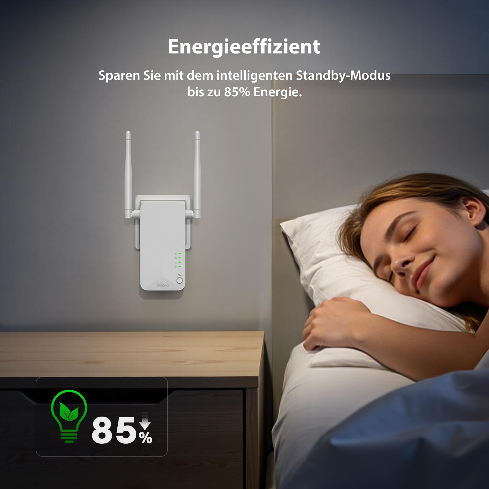 STRONG AV600 Powerline Adapter Setmit Steckdose, WLAN 300 Mbit/s, HomePlug AV2 Powerline Internet Verstärker, Plug & Play, EIN Knopf Sicherheit, 100 Mbit/s LAN Ports (POWERLWF600DUOEUV2)
