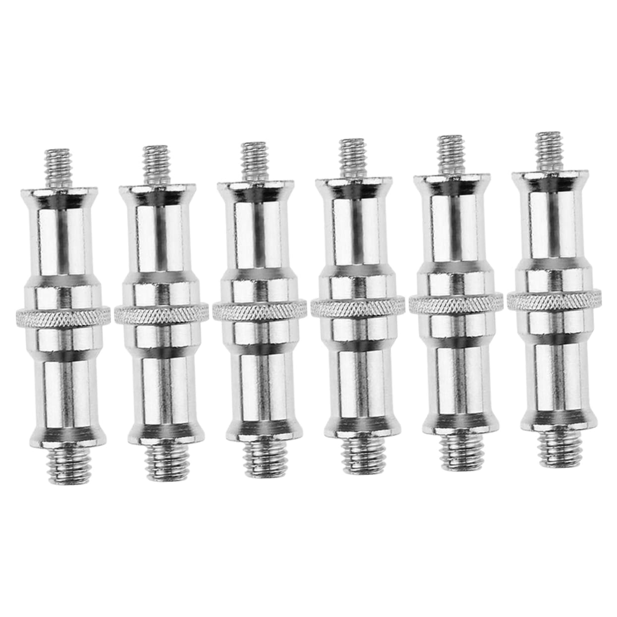 KONTONTY 6pcs Transfer Screw Spigot Standard Adapter Hot Shoe Adapter Threaded Screw Adapter Spigot Screw Flash Light Stand Screw 1/4 to 3/8 Converter Aluminum Alloy Silver