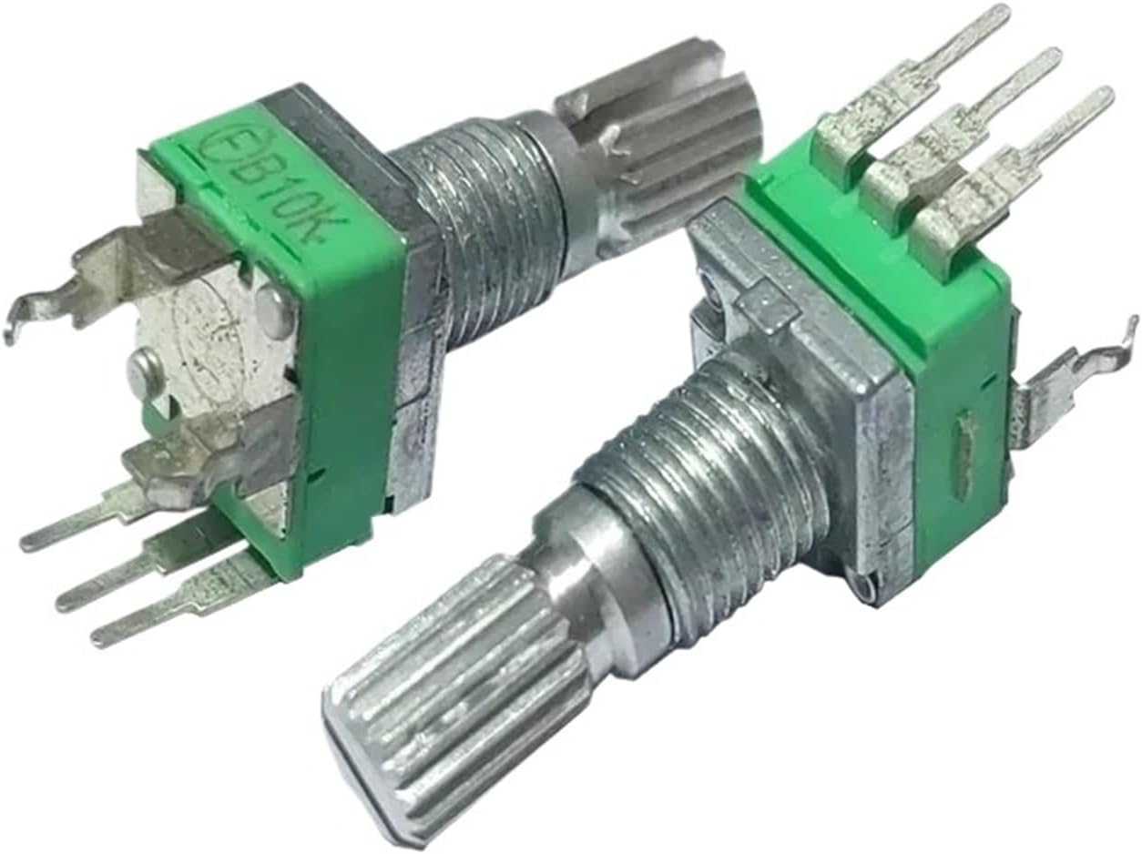 1Lot=2pcs F091 Series Metal shft Potentiometer Vertical Rotating Precision Single b10k Volume Potentiometer axial kength 18mml