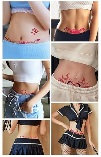 Miniatura 6 de Tatuajes temporales traviesos para mujeres, damas y niñas, 24 hojas de calcomanías temporales de tatuajes de flores, diversión para la parte