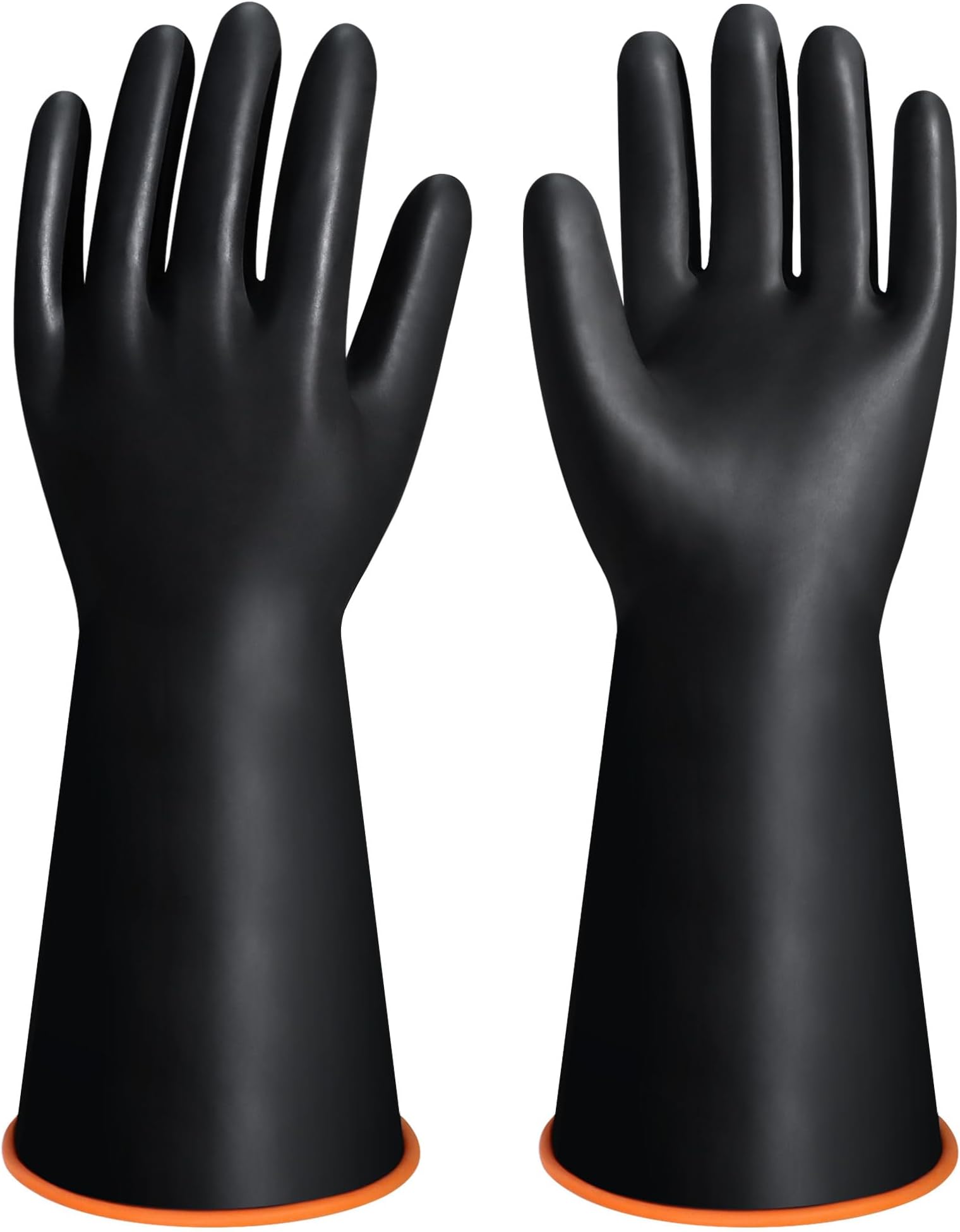 14" XL Size Latex Chemical Resistant Gloves, Reusable Heavy Duty Long Rubber Gloves Dishwashing Glove, Industrial Safety Gloves for Men, Forearm Protection Waterproof Resist Strong Acid, Alkali, Oil