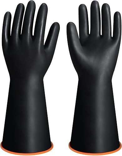 Guantes de Látex XL de 14" Resistentes a Químicos - Guantes de Goma Largos Reutilizables de Trabajo Pesado para Lavar Platos para Hombres -