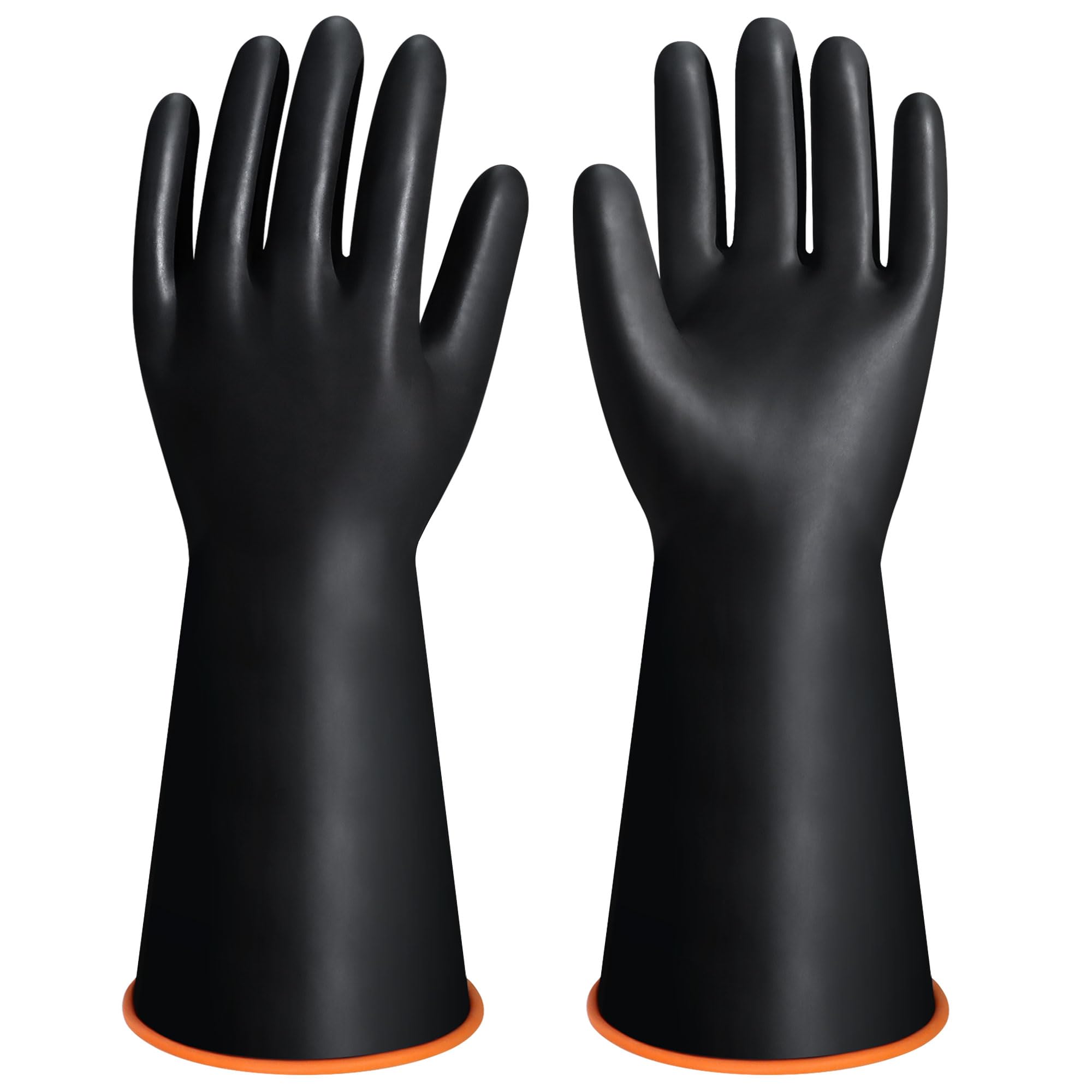 14" XL Size Latex Chemical Resistant Gloves, Reusable Heavy Duty Long Rubber Gloves Dishwashing Glove, Industrial Safety Gloves for Men, Forearm Protection Waterproof Resist Strong Acid, Alkali, Oil