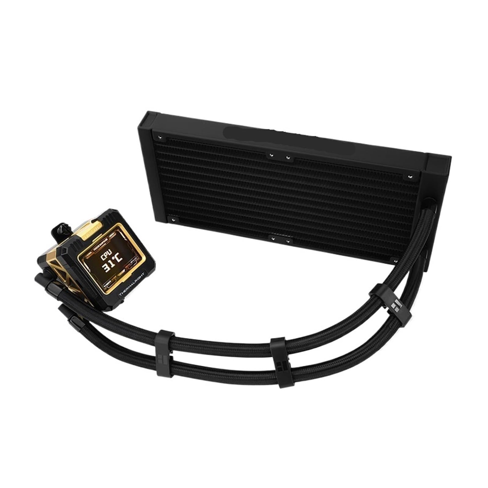 JJKKOZVQF 1pcs FW-X 240 All-in-one CPU Water cooling cooler 2.4" LCD screen For LGA1851/1700 AM4 AM5(B1ack)