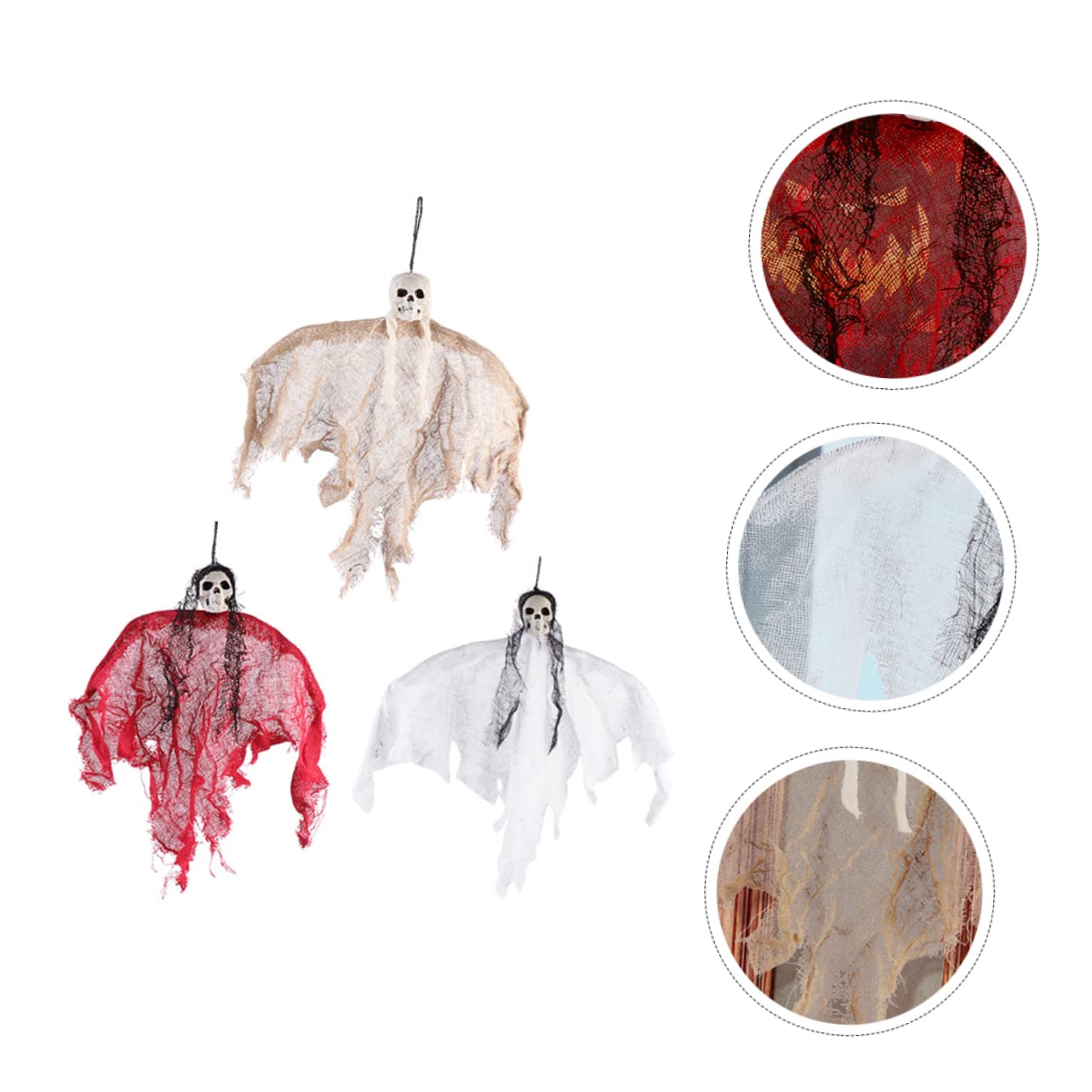 Ciieeo 4 Set Di Decorazioni Riutilizzabili Di Halloween Ornamenti Fantasma Realistici Fantasmi Appesi Per Feste 3 Pezzi * 4