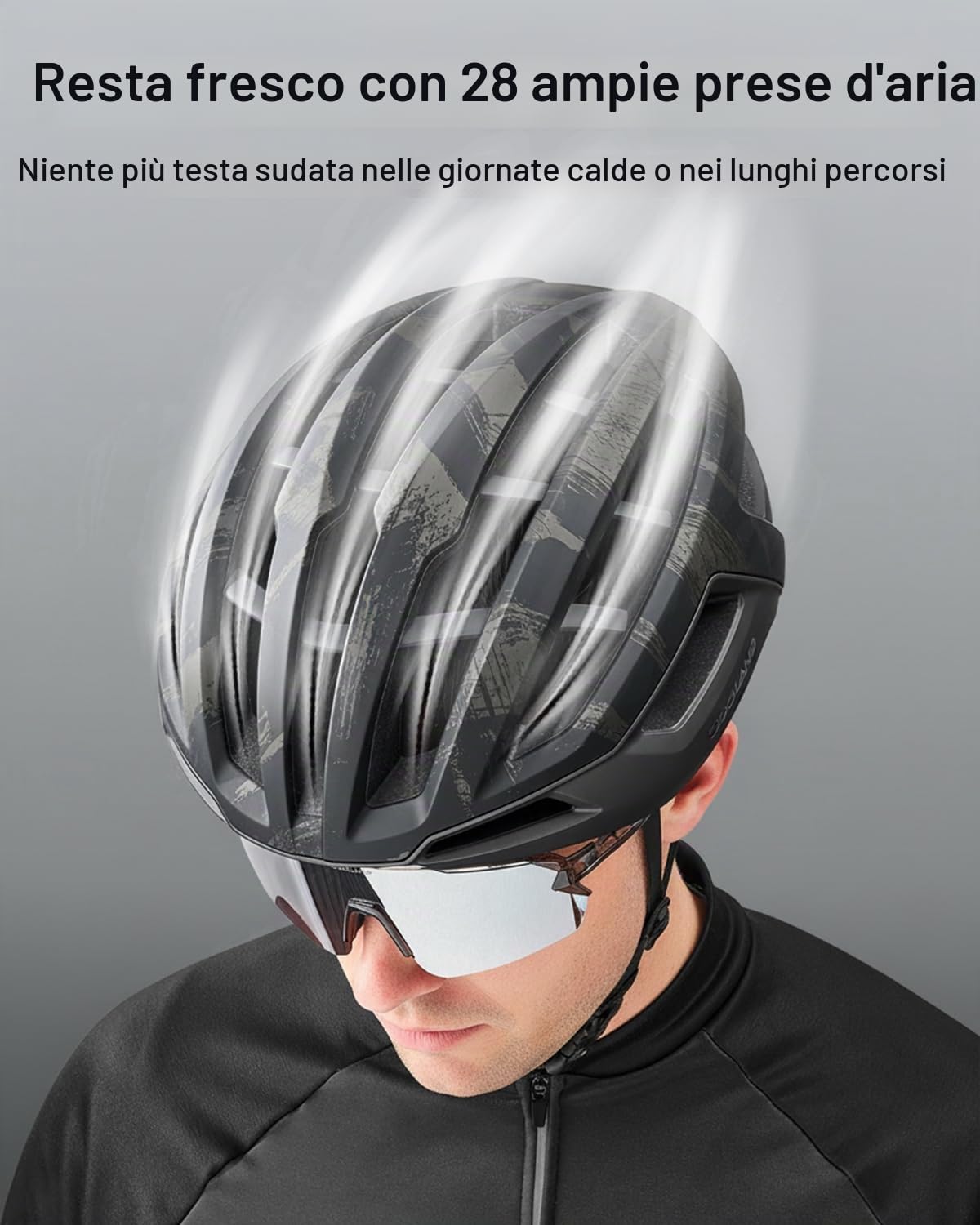 Odoland Casco da Bicicletta per Uomo e Donna, Casco da Bici da Strada per Adulti con Aistema di Ventilazione, Casco da Ciclismo Leggero e Taglia Regolabile, per Ciclismo Urbano