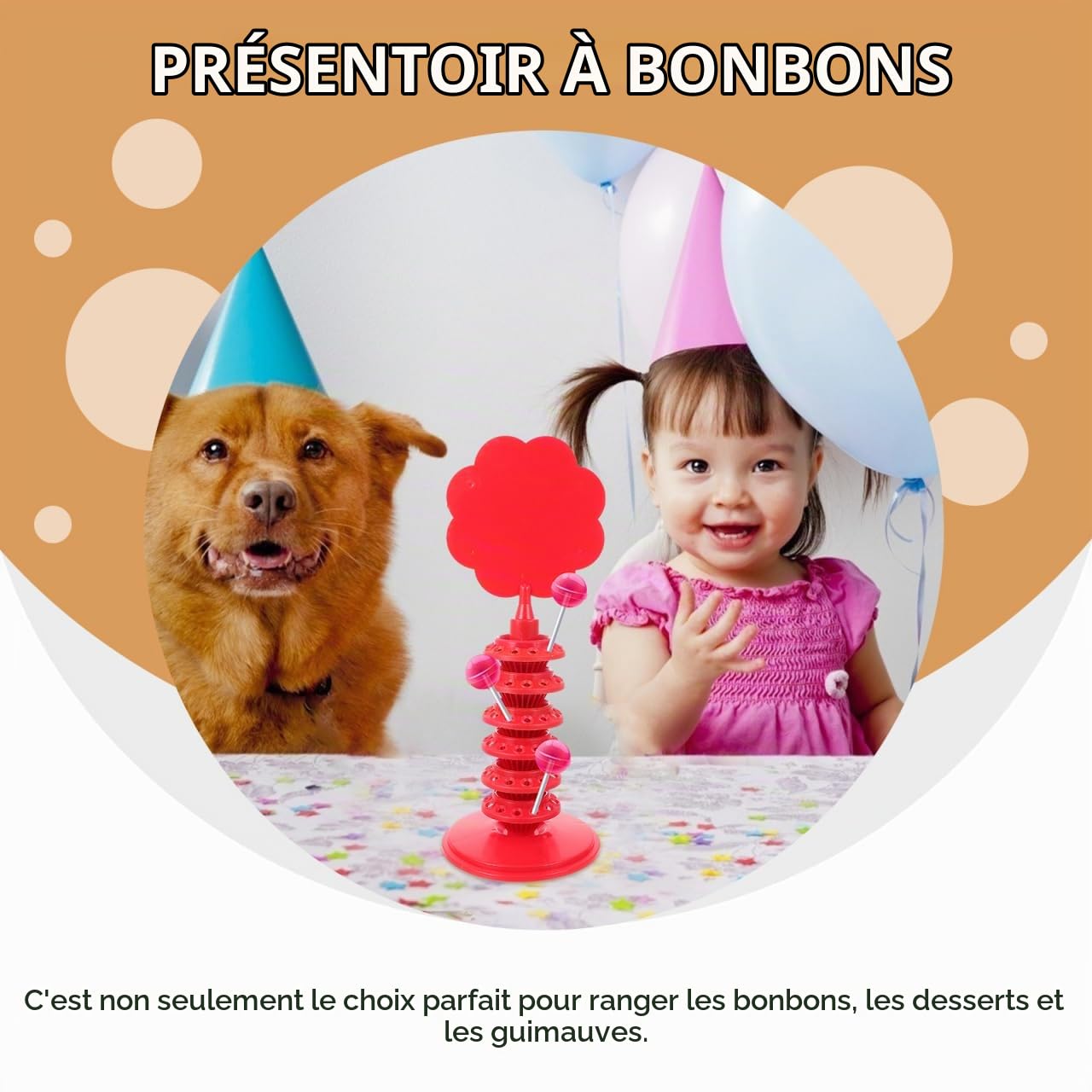 Cabilock Présentoir À Sucettes Réglable 35 Cm Porte-Lollipops En Plastique 12 Emplacements Pour Bonbons Parfait Pour Fête Et Magasinage