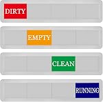 CANIPHA Dishwasher Sign 4 Status Options, Easy to Switch Dirty Clean, Silver, 7.09 x 1.57 inches, Acrylic, 1 Count