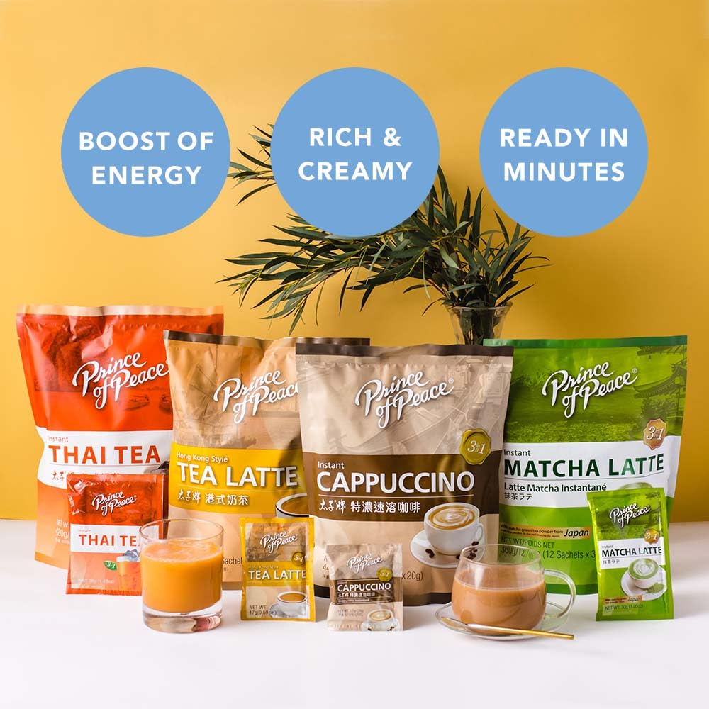 Prince of Peace 3 in 1 Matcha Latte Instant Beverage 12 Sachets Made with Matcha Powder from Japan — view 6