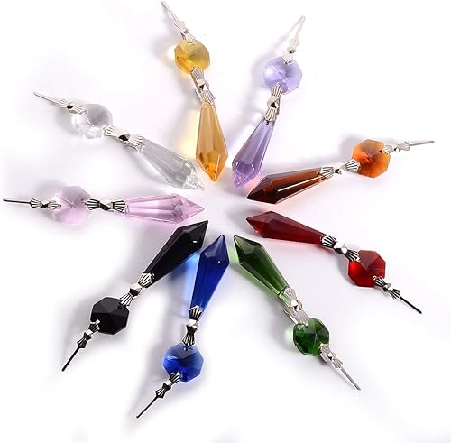 Miniatura 3 de 20pcs 1.496 in reemplazo verde araña carámbano cristal prismas Octogan Crystal Bead para la decoración de la lámpara