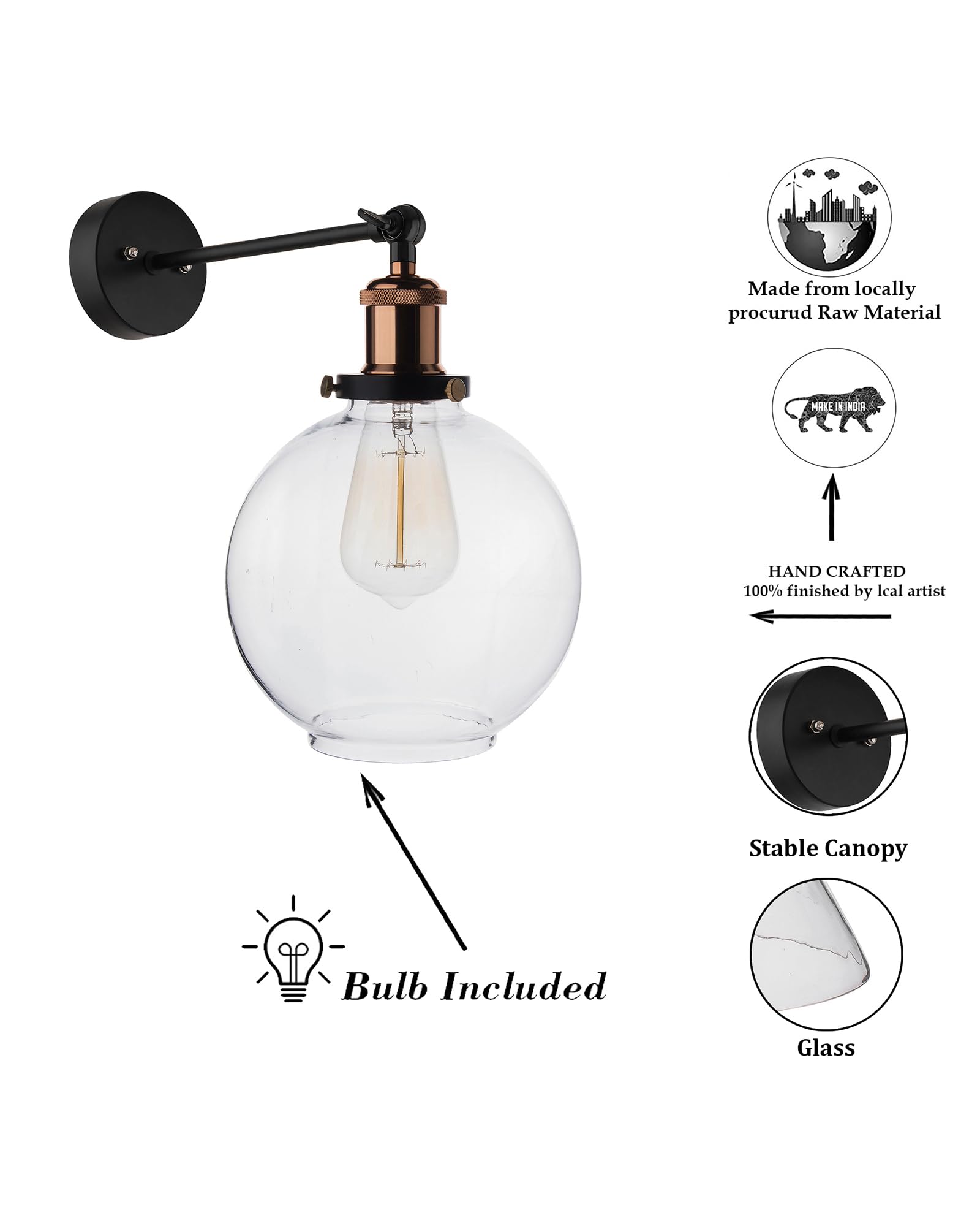 Homesake Edison Wall Lamp - Rose Gold Industrial -5